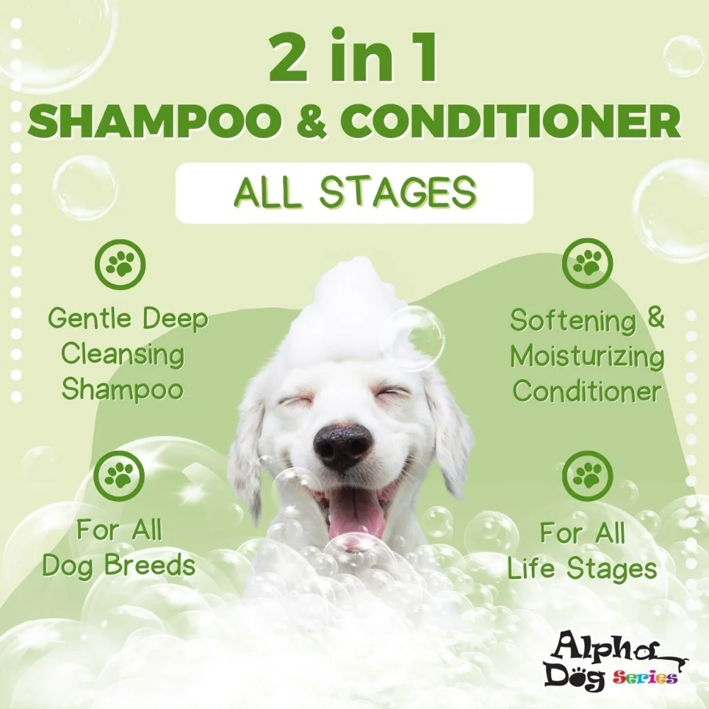 Alpha Dog Series All Stages Dog Grooming Natural Dog Shampoo and Conditioner